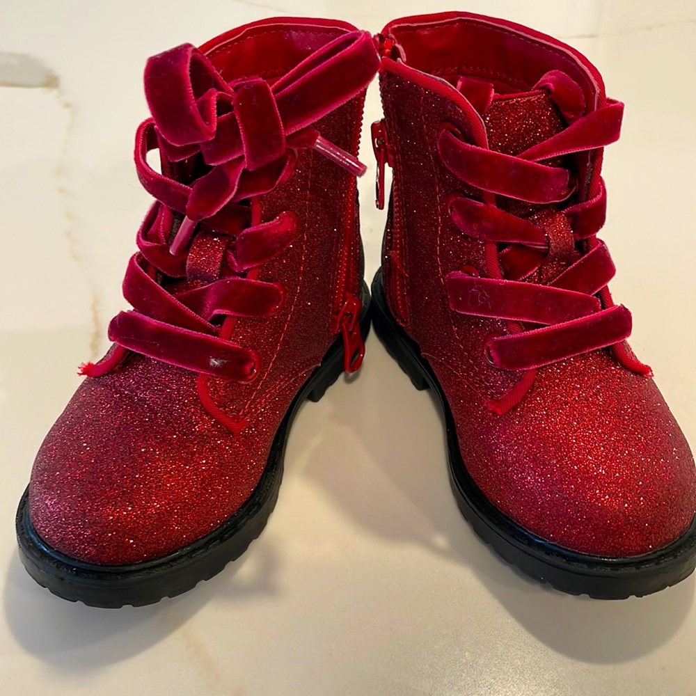 Cat and Jack Red Combat Boot
